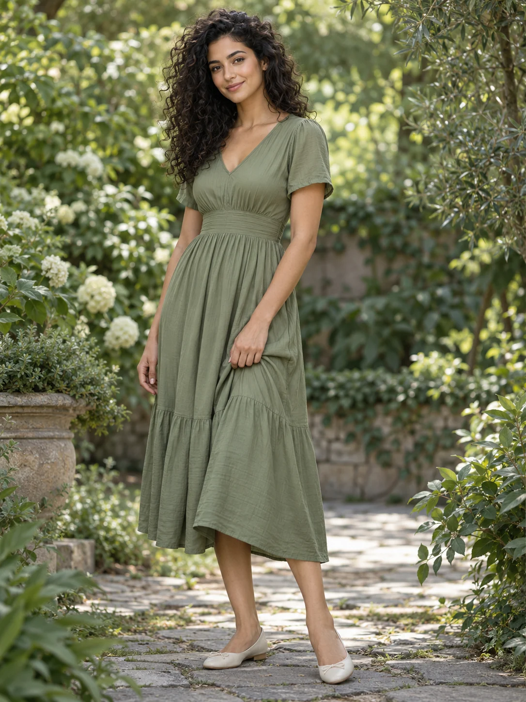 Original styled reference for Garden Portraits, featuring the virtual model noor