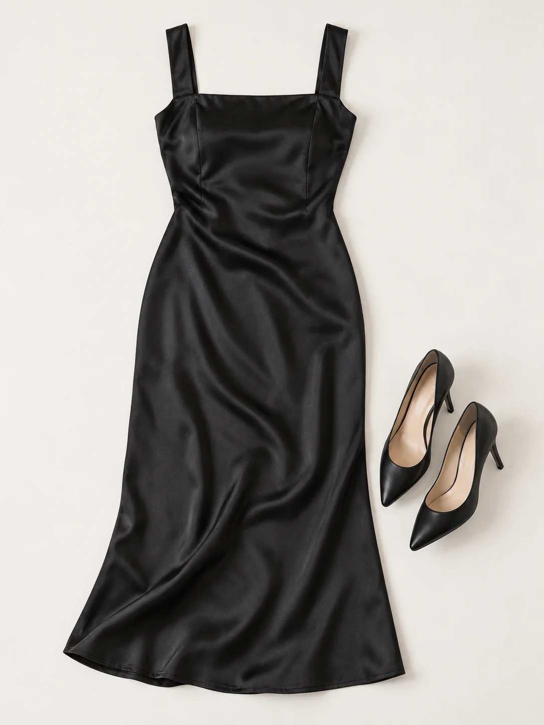 Original outfit reference: Black Satin Evening Dress