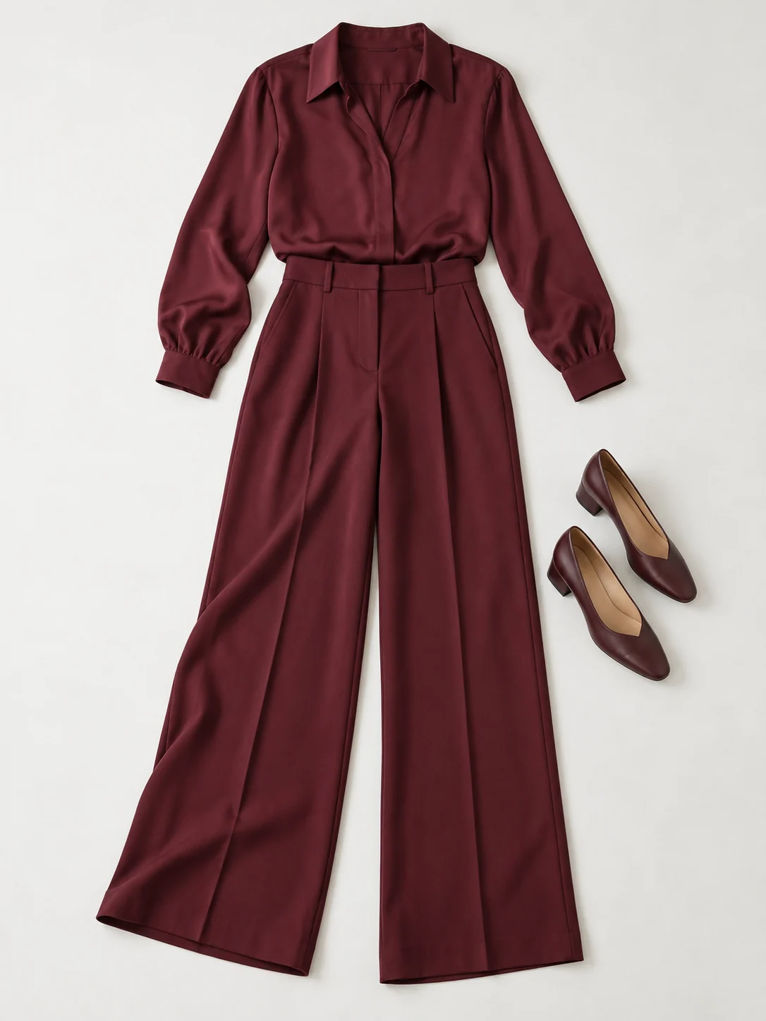 Original outfit reference: Burgundy Wide-leg Set