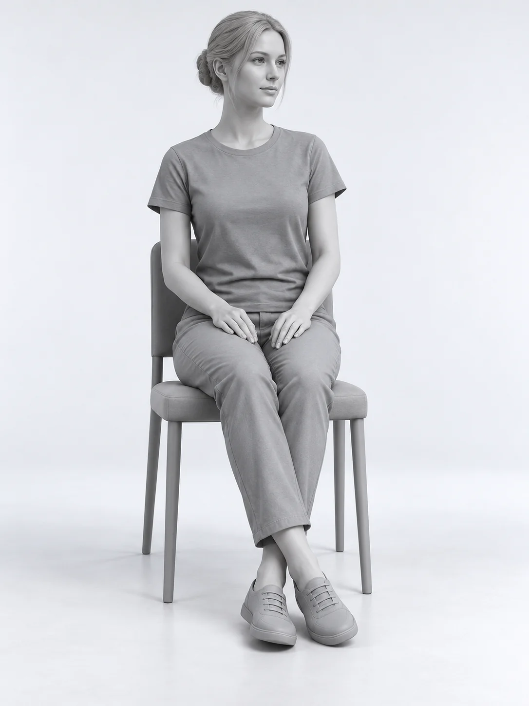 Original adult pose reference: Crossed-ankle Seat